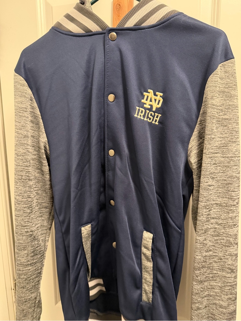 Notre Dame Navy and Heather Gray Hoodie